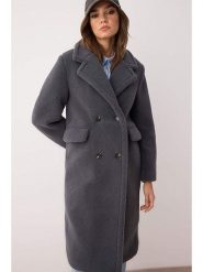 Trendyol Płaszcz pluszowy w kolorze antracytowym rozmiar: 38. Czarne płaszcze damskie Trendyol, bez wzorów, bez kaptura. Za 154.07 zł.