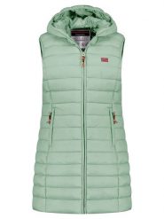 Geographical Norway Kamizelka pikowana "Vatikolor" w kolorze miętowym rozmiar: M. Zielone kamizelki damskie Geographical Norway, m, bez wzorów, bez kaptura. Za 144.92 zł.
