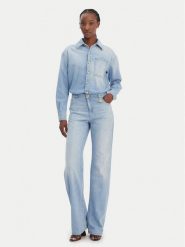 Elisabetta Franchi Kombinezon TJ-44D-61E2-V690 Niebieski Regular Fit. Niebieskie sukienki damskie Elisabetta Franchi, bez wzorów, z bawełny, bez ramiączek. Za 2,939.00 zł.