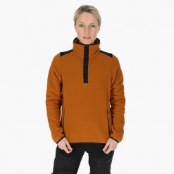 Bluza polarowa do wędrówek damska Swedemount Nordkap Pile Halfneck. Brązowe bluzy damskie SWEDEMOUNT, bez wzorów, z polaru, bez kaptura. Za 399.99 zł.