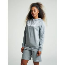 Bluza damska z kapturem Hummel go logo. Szare bluzy damskie Hummel, xs, bez wzorów, z bawełny, z kapturem. Za 181.35 zł.