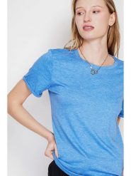 Le Jardin du Lin Koszulka w kolorze błękitnym rozmiar: 34. Niebieskie bluzki damskie Le jardin du lin, bez wzorów, bez kołnierzyka, bez ramiączek. Za 65.99 zł.