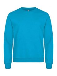 Clique Basic Roundneck – Bluza unisex z okrągłym dekoltem, turkusowa, materiał. Niebieskie bluzy damskie CLIQUE, l, bez wzorów, z bawełny, bez kaptura. Za 155.70 zł.