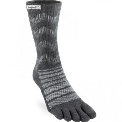 Skarpety trailowe Injinji Crew Wool. Szare skarpetki damskie Injinji, bez wzorów. Za 187.50 zł.