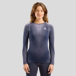 Bluza termoaktywna damska Odlo Performance Warm Blackcomb BL Top Crew Neck LS. Fioletowe bluzy damskie ODLO, s, bez wzorów, z elastanu, bez kaptura. Za 339.13 zł.
