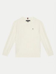 Tommy Hilfiger Sweter KB0KB09348 Écru Regular Fit. Swetry chłopięce Tommy Hilfiger, z bawełny, bez kołnierzyka. Za 189.99 zł.
