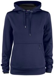 Clique Oakdale Women sportowa bluza damska z kapturem z poliestru – dark navy. Niebieskie bluzy damskie CLIQUE, m, bez wzorów, z materiału, z kapturem. Za 222.65 zł.