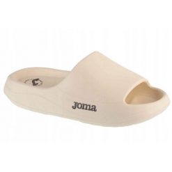 Klapki Damskie Logo. Czarne klapki damskie Joma, bez wzorów, z materiału, z otwartym noskiem, bez obcasa, na obcasie, bez zapięcia. Za 139.99 zł.