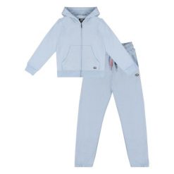 Bluza z bawełna z kaptur na co dzień na siłownię. Niebieskie bluzy damskie LEONE 1947 APPAREL, bez wzorów, z bawełny, bez kaptura. W wyprzedaży za 136.83 zł.