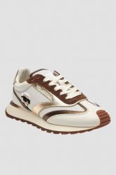 KARL LAGERFELD Biało-brązowe damskie sneakersy KAIRO NFT Peep, Rozmiar 41. Białe obuwie sportowe damskie KARL LAGERFELD, bez zapięcia. W wyprzedaży za 749.99 zł.