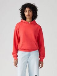 Levi's Bluza w kolorze czerwonym rozmiar: S. Czerwone bluzy damskie Levi's, s, bez wzorów, z bawełny, z kapturem. Za 122.09 zł.