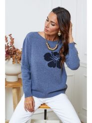 Joséfine Sweter "Lambi" w kolorze niebieskim rozmiar: XL. Niebieskie swetry klasyczne damskie Joséfine, xl, z kaszmiru, bez kołnierzyka. Za 187.99 zł.