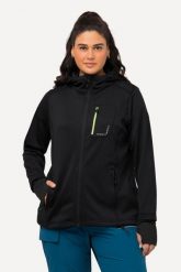 Damskie Bluza HYPRAR odblaskowy nadruk kaptur otwór na kciuk. Czarne bluzy damskie Ulla Popken, plus size, bez wzorów, z elastanu, bez kaptura. Za 389.99 zł.