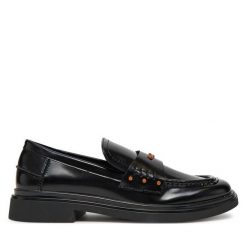 Mokasyny Pepe Jeans. Czarne mokasyny damskie Pepe Jeans, z jeansu, bez obcasa. Za 249.99 zł.