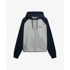 Bluza damska z kapturem Superdry Essential Logo OSZ Raglan ZH. Niebieskie bluzy damskie Superdry, bez wzorów, z kapturem. Za 326.95 zł.