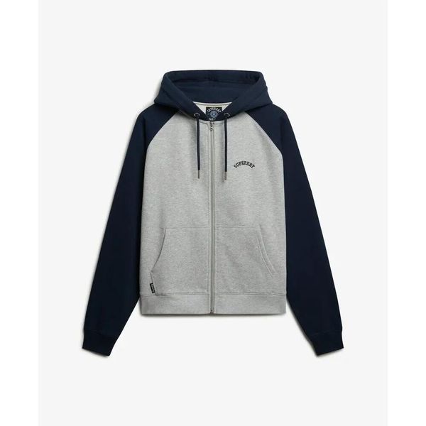 Bluza damska z kapturem Superdry Essential Logo OSZ Raglan ZH. Niebieskie bluzy damskie Superdry, l, bez wzorów, z dresówki, z kapturem. Za 291.40 zł.