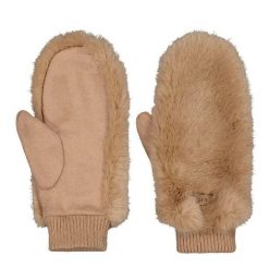 Rękawiczki Damskie Barts Fur Mitts. Brązowe rękawiczki damskie Barts, bez wzorów. Za 292.00 zł.