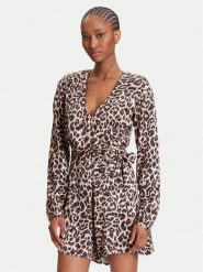 Guess Kombinezon W5YD09 WHCM0 Brązowy Regular Fit. Brązowe sukienki damskie Guess, z aplikacjami, z wiskozy, bez ramiączek. Za 499.99 zł.