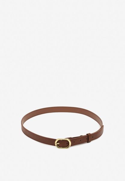 Brązowy Pasek z Zaokrągloną Klamrą Volressa. Brązowe paski damskie Born2be, bez wzorów, z jeansu. Za 19.99 zł.