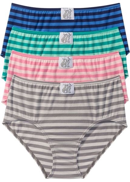 Figi maxi (4 pary). Niebieskie figi bonprix, bez wzorów. Za 67.99 zł.