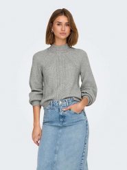 ONLY Sweter w kolorze szarym rozmiar: XS. Szare swetry klasyczne damskie Only, xs, ze splotem, bez kołnierzyka. Za 61.46 zł.