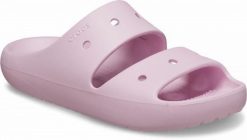 Klapki Dla Dorosłych Crocs Classic V2 Sandal. Czerwone klapki damskie Crocs, bez wzorów, z materiału, bez obcasa, bez zapięcia. Za 118.99 zł.