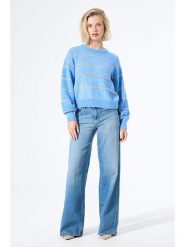 Garcia Sweter w kolorze błękitnym rozmiar: M. Niebieskie swetry klasyczne damskie Garcia, m, ze splotem, bez kołnierzyka. Za 152.62 zł.