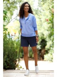 Heine Bluza w kolorze niebieskim rozmiar: 48. Niebieskie bluzy damskie Heine, bez wzorów, z bawełny, bez kaptura. Za 47.95 zł.