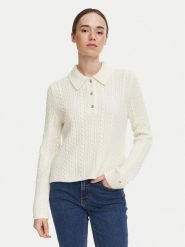 Tommy Hilfiger Sweter WW0WW52222 Kremowy Regular Fit. Białe swetry klasyczne damskie Tommy Hilfiger, xl, z syntetyku, bez kołnierzyka. Za 799.99 zł.