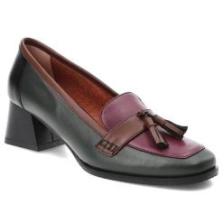 Zielone Półbuty Armodo Eleganckie Skórzane Buty Na Obcasie. Zielone półbuty damskie Armodo, na wiosnę, z aplikacjami, ze skóry, bez obcasa, na obcasie, bez zapięcia. Za 369.00 zł.