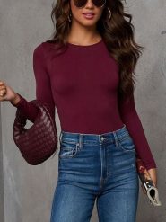 Milan Kiss Koszulka w kolorze bordowym rozmiar: L. Czerwone koszulki damskie Milan Kiss, l, bez wzorów, bez kołnierzyka, bez ramiączek. Za 113.10 zł.