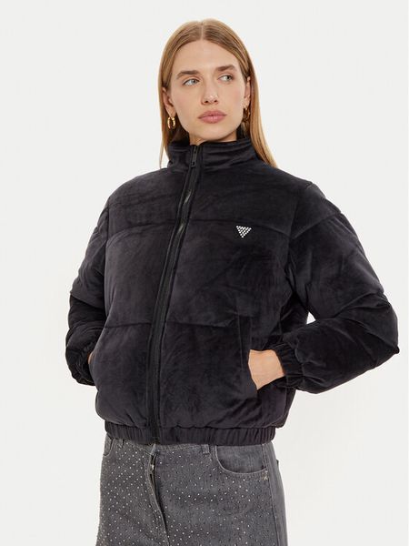 Guess Kurtka zimowa V4BL03 KBXI2 Czarny Regular Fit. Czarne kurtki damskie Guess, na zimę, xl, z aplikacjami, z syntetyku, bez kaptura. Za 389.99 zł.