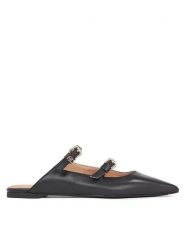 Tommy Hilfiger Klapki Th Pointy Leather Mule FW0FW07722 Czarny. Czarne klapki damskie Tommy Hilfiger, bez wzorów, ze skóry, bez obcasa, bez zapięcia. Za 569.99 zł.