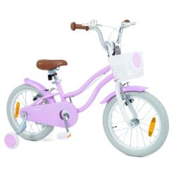 Rowerek dziecięcy 16" z koszyczkiem i bocznymi kółkami. Brązowe bez kategorii Costway. Za 415.00 zł.