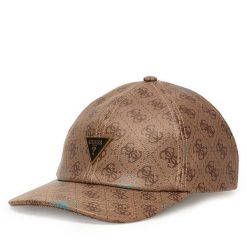 Czapka z daszkiem Guess. Brązowe czapki z daszkiem damskie Guess, z aplikacjami. Za 199.99 zł.