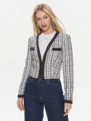 Guess Marynarka Tosca Braid Boucle J W4RN38 WFWV2 Czarny Regular Fit. Czarne marynarki i żakiety damskie Guess, xs, z aplikacjami, z syntetyku. Za 349.99 zł.