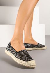 Czarne Espadryle z Siateczki na Plecionej Podeszwie Setolena. Czarne espadryle damskie Born2be, z aplikacjami, bez obcasa. Za 84.99 zł.