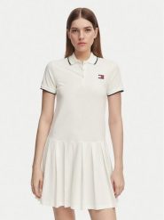 Tommy Jeans Sukienka codzienna Tommy Badge DW0DW22328 Biały Relaxed Fit. Białe sukienki damskie Tommy Jeans, bez wzorów, z bawełny, bez ramiączek. Za 409.99 zł.