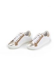 Anna Morellini Skórzane sneakersy "Ziarisa" w kolorze złoto-białym rozmiar: 39. Białe obuwie sportowe damskie Anna Morellini, bez zapięcia. Za 254.74 zł.