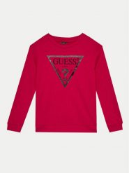 Guess Bluza J74Q10 KAUG0 Bordowy Regular Fit. Czerwone bluzy dziewczęce Guess, z aplikacjami, z bawełny, bez ramiączek, bez kaptura. Za 109.99 zł.