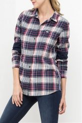LEE ONE POCKET SHIRT DAMSKA KOSZULA KRATA MEDIEVAL BLUE L45QBF13. Niebieskie koszule damskie Lee, l, bez wzorów, bez kołnierzyka, bez ramiączek. Za 139.99 zł.