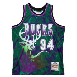 Koszulka Milwaukee Bucks Ray Allen Team Swingman 1996/97. Zielone koszulki damskie Mitchell & Ness, bez wzorów, z poliesteru, bez kołnierzyka, bez ramiączek. Za 636.50 zł.