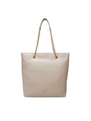 Calvin Klein Torebka Minimal Monogram Chain Tote LV04F3204G Beżowy. Brązowe torebki klasyczne damskie Calvin Klein, ze skóry, bez dodatków. Za 389.99 zł.