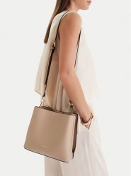 GINO ROSSI Torebka C-LX10291 Beżowy. Brązowe torebki klasyczne damskie Gino Rossi, z materiału, bez dodatków. Za 279.99 zł.