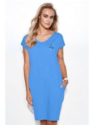 Makadamia Sukienka w kolorze niebieskim rozmiar: 36/38. Niebieskie sukienki damskie Makadamia, bez wzorów, bez ramiączek. Za 91.99 zł.