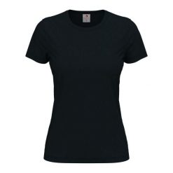 Damska Klasyczna Koszulka O Dopasowanym Kroju. Niebieskie koszulki damskie Stedman, bez wzorów, bez kołnierzyka, bez ramiączek. Za 39.99 zł.