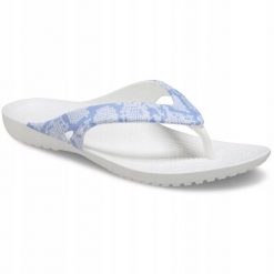 Japonki Dla Dorosłych Crocs Kadee II Flip. Białe klapki damskie Crocs, bez wzorów, z materiału, bez obcasa, bez zapięcia. Za 71.99 zł.