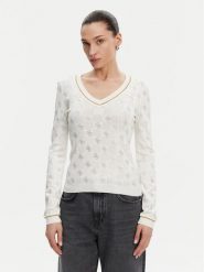 Guess Sweter W5GR07 Z3D60 Beżowy Regular Fit. Brązowe swetry klasyczne damskie Guess, xl, z wiskozy, bez kołnierzyka. Za 279.99 zł.