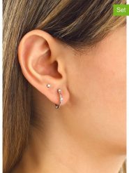 Miu Silver Srebrne kolczyki (2 szt.) z cyrkoniami rozmiar: onesize. Szare kolczyki damskie Miu Silver, z cyrkonią, srebrne. Za 86.99 zł.