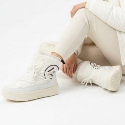 Białe Śniegowce Filippo Ciepłe Buty Damskie Na Platformie. Białe śniegowce damskie Filippo, z materiału. Za 159.00 zł.